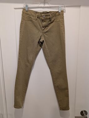 mossimi Mid Rise Slim Fit Olive/Tan Skinny Jeans